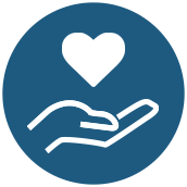 Icon Hand hält Herz
