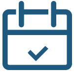 Icon Termin Kalender mit Haken